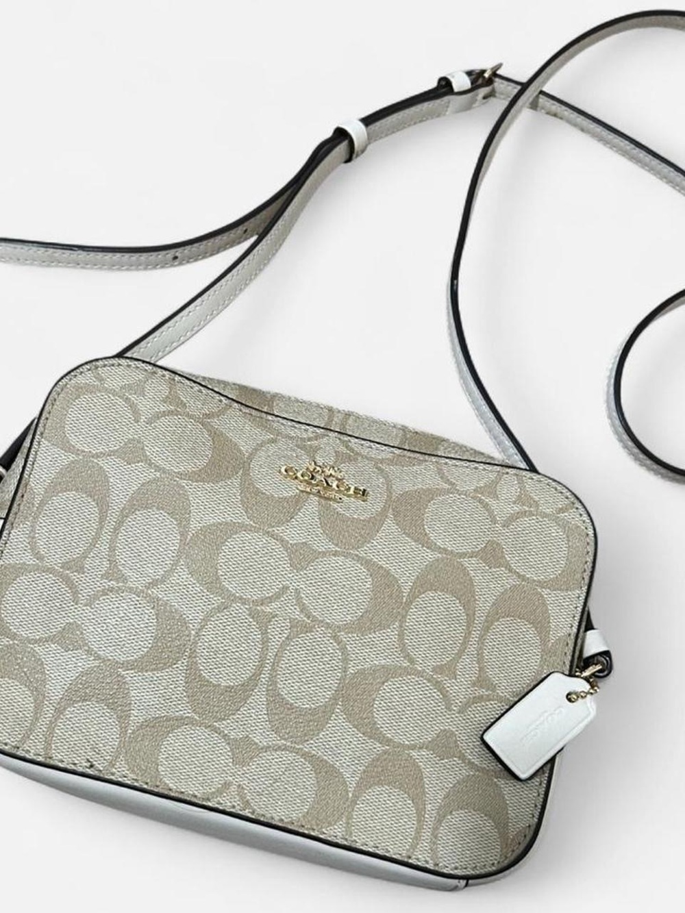 Coach Signature Canvas Crossbody Bag in Chalk/Khaki